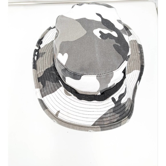 Dorfman & Pacific Co Distressed Gray Camo Bucket Hat w/ Holders Vents Med - Picture 6 of 8